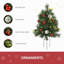 Arbre de Noël 22,5 po 2 pièces pin artificiel d'extérieur sans cordon avec 24 lumières et piquets blanc chaud