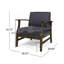 Ensemble de 2 chaises club, gris foncé
