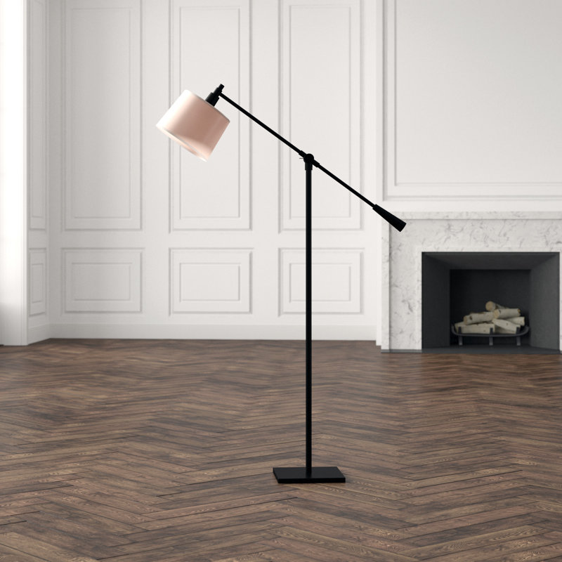 Real Simple Task Floor Lamp, Snowflake, Matte Black Powder Coat