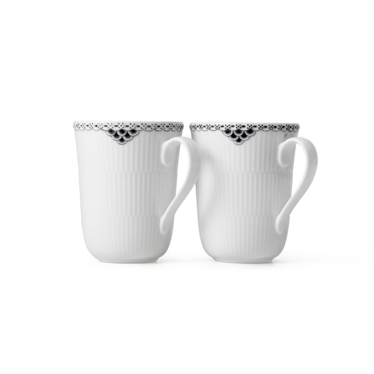 Royal Copenhagen Black Lace Mug Set of 2 | Perigold