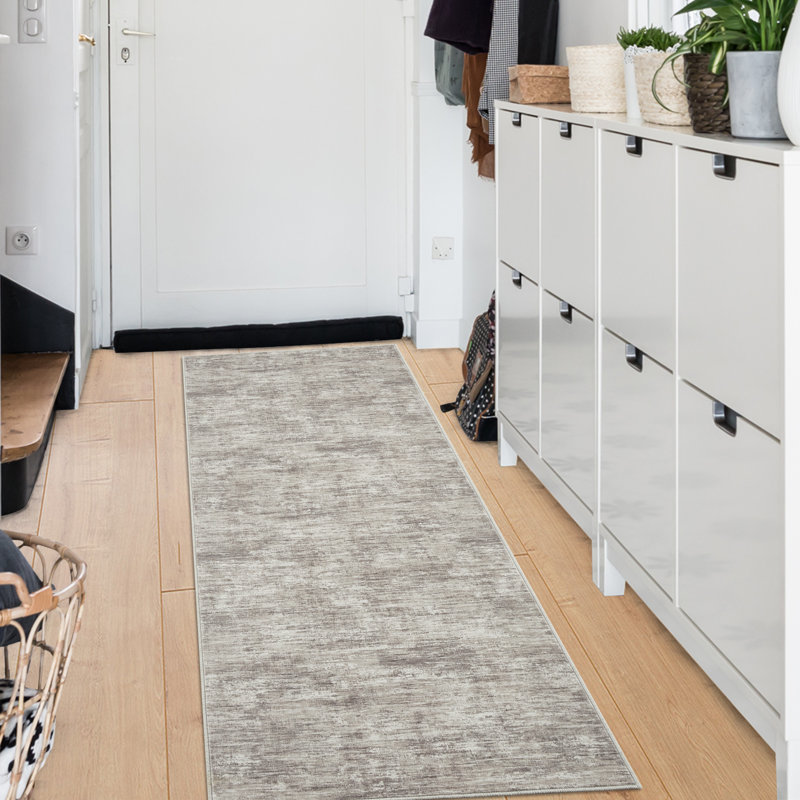Modern Area Rug Machine Washable Rug, Non Slip Kitchen  Rug, Low Pile Stain Resistant Solid Color Area Rug Contemporary Carpet for Living Room Bedroom Entryway