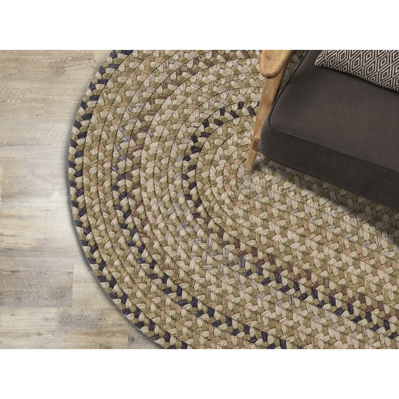 Tapis réversible Ferid - vert, Ovale 7 pi x 9 pi