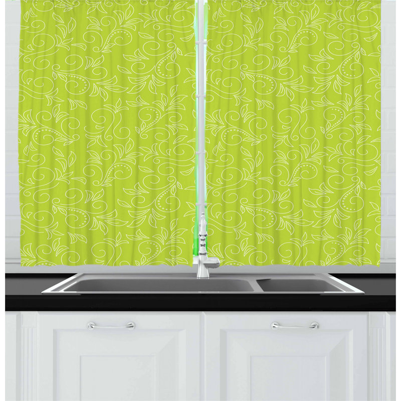 Floral Tailored Kitchen Curtain