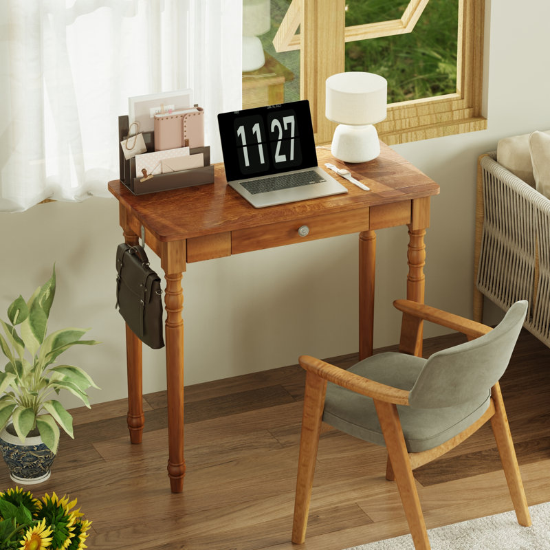 Bureau Mid Century Modern, L 31,5 po x P 15,7 po, Noyer