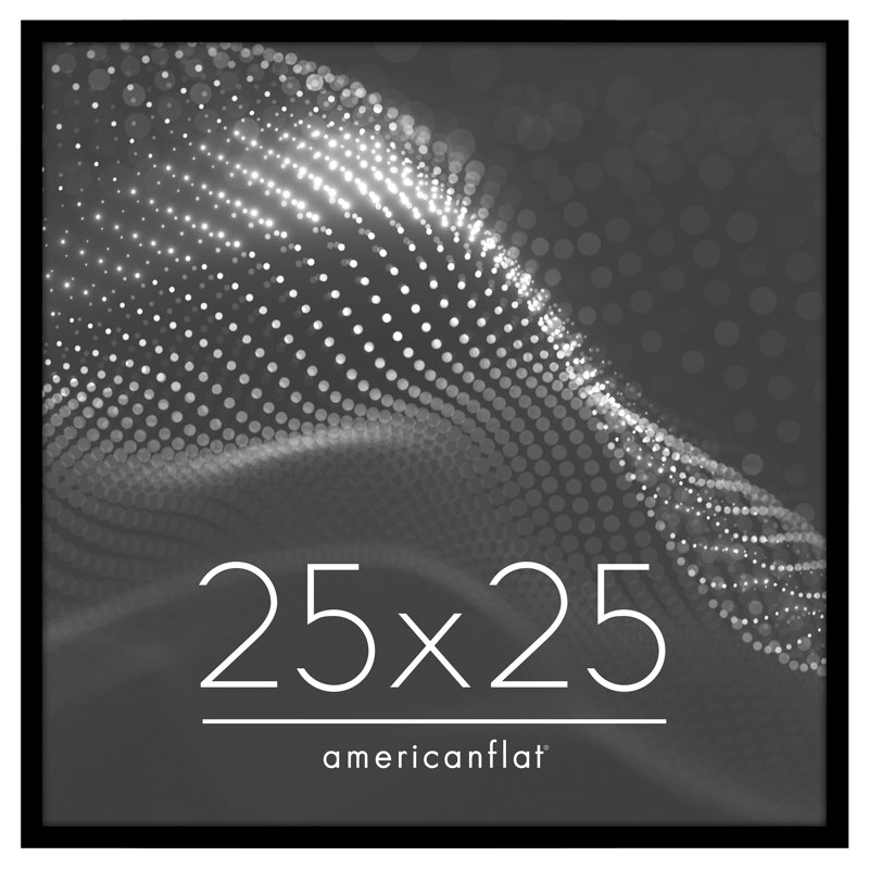Americanflat Picture Frame - Thin Border Poster Frame with Plexiglass for Wall Display, 25" x 25", Black