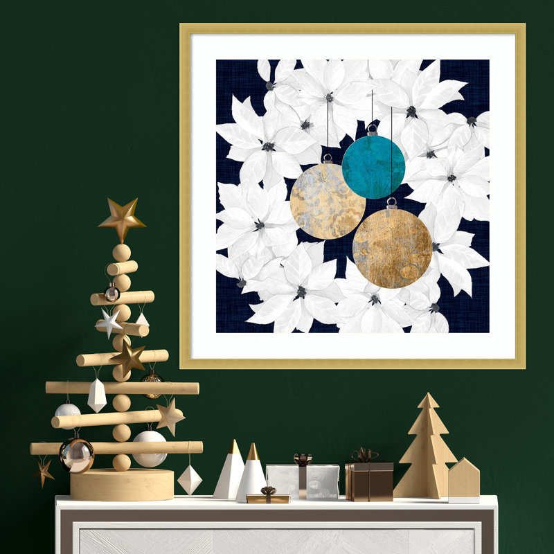 «Blue Soph sophistiqué Christmas III» par Wood, reproduction d'art encadrée, H 25 po x l 25 po