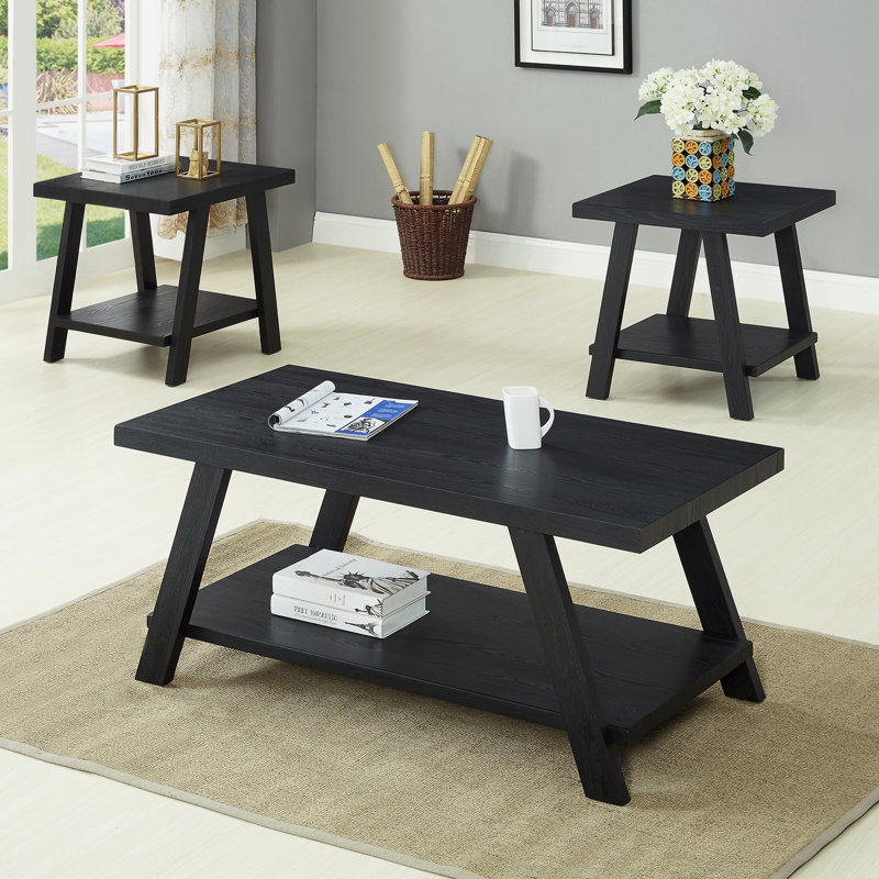 Nigulas End Table, Black, Black