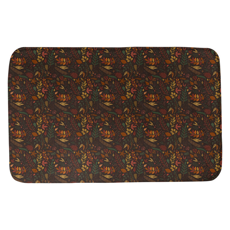 Bath Rug, 24" W x 17" L, Maroon/Green