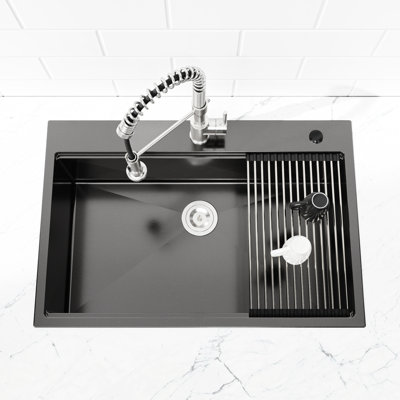 Stainless Steel 33X22 Kitchen Sink Black - Handmade Workstation With Optimal Functionality 33" X 22" Practical Design