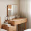 Coiffeuse avec miroir lumineux, 4 tiroirs, 1 chaise
