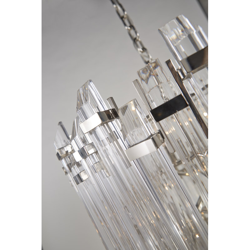 Suzanne Kasler Adele Three-Tier Waterfall Chandelier, Polished Nickel