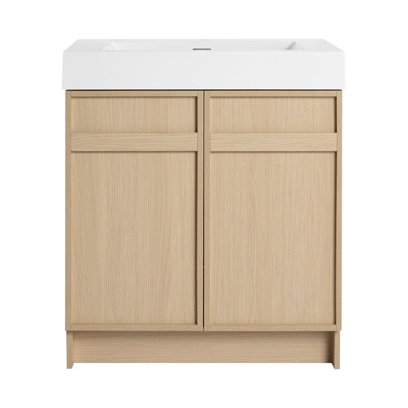 Meuble-lavabo autoportant avec lavabo en résine