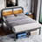 Queen-Black Metal Platform Bed Frame with 40-Inch Solid Wood Headboard, Underbed Storage, Noise-Free Support, No Box Spring Needed-794590199