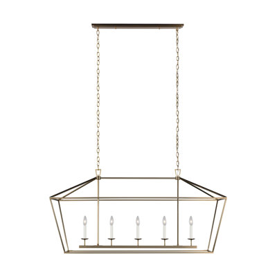 Lustre géométrique à 5 lumières pour îlot de cuisine Tari