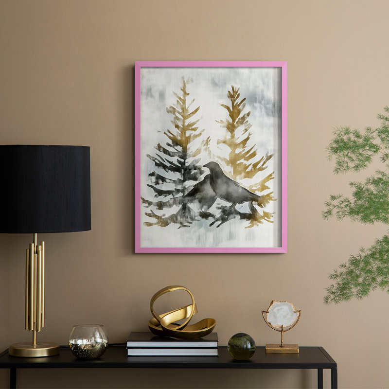 Reproduction encadrée - bois massif, H 21 po x l 17 po, Rose