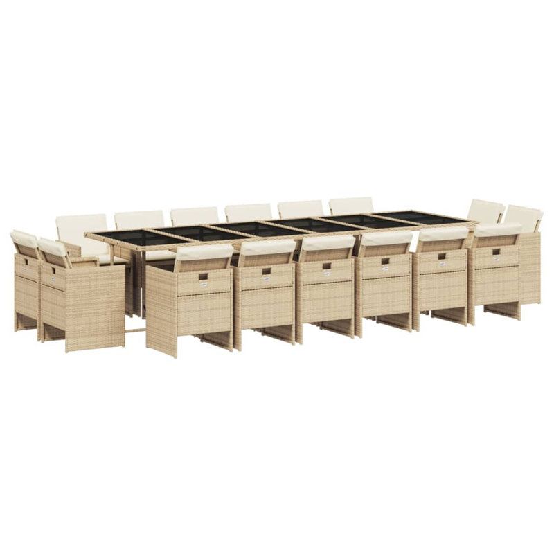  Ensemble de 16 ensembles de salle à manger de patio beige, blanc crème et noir