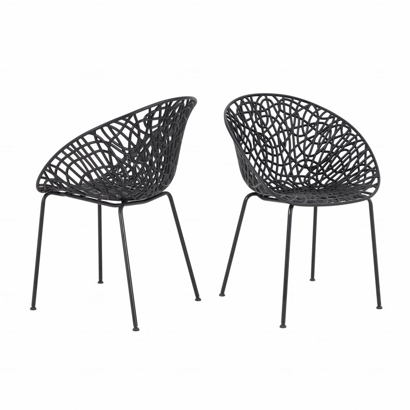 Ensemble de 2 chaises de patio d'extérieur, Noir