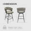 Ensemble de 2 tabourets de bar 28 po en lin tissé, tabourets à pieds sans îlot de cuisine réglable, tabourets pivotants à 360 degrés-482262466-482262468-482262469