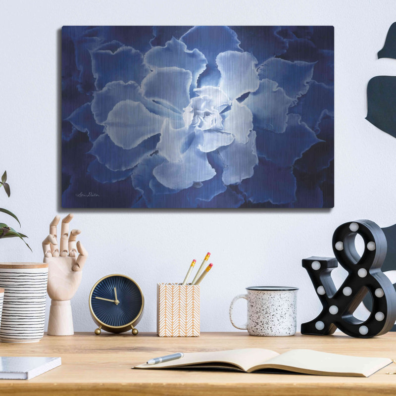 «Blue Succulent I» par Lori Deiter, H 12 po x l 16 po