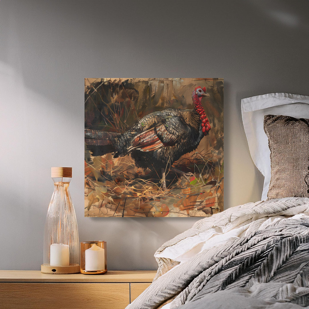 Wild Turkey Canvas Wall Art, Gallery Wrapped Matte Print, Ready to Hang, Archival Quality, Farmhouse Decor, Rustic Artwork