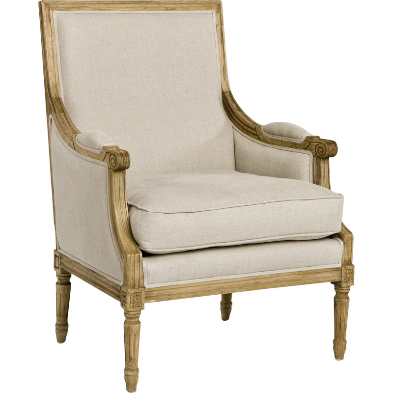 Bodil Linen Armchair, Natural 100% Linen, Brown