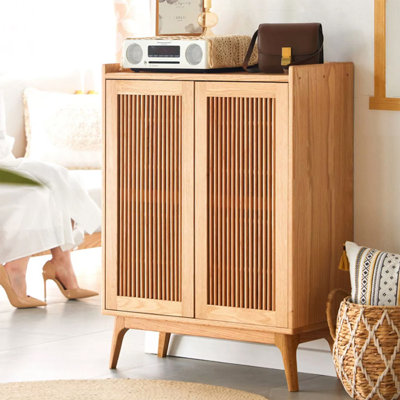 Modern Burlywood Solid Wood Shoe Storage