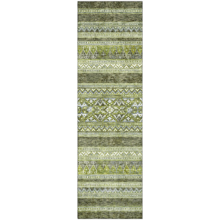 Premium Machine Washable Prisco Olive Rug