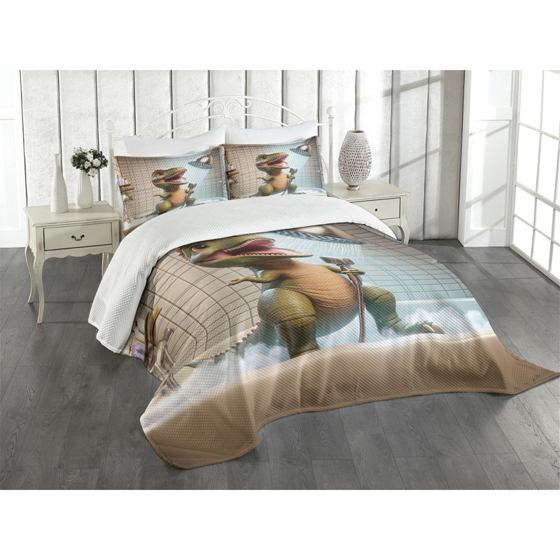 Ensemble de couvre-lit amusant Ambesonne, Couvre-lit pour très grand lit + 2 taies décorat