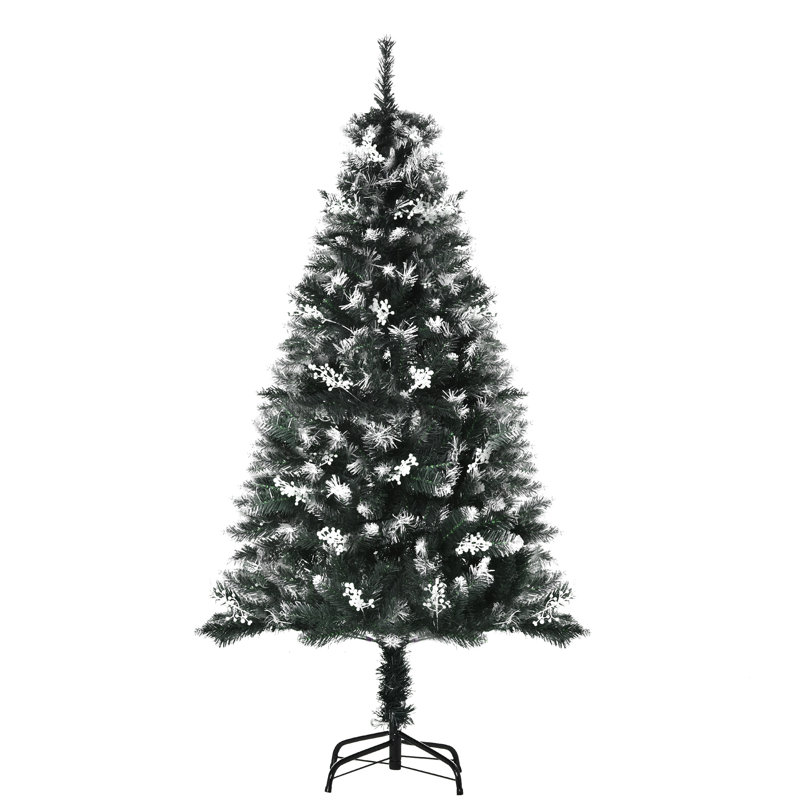 Green Realistic Artificial Pine Flocked/Frosted Christmas Tree, 4.9' H