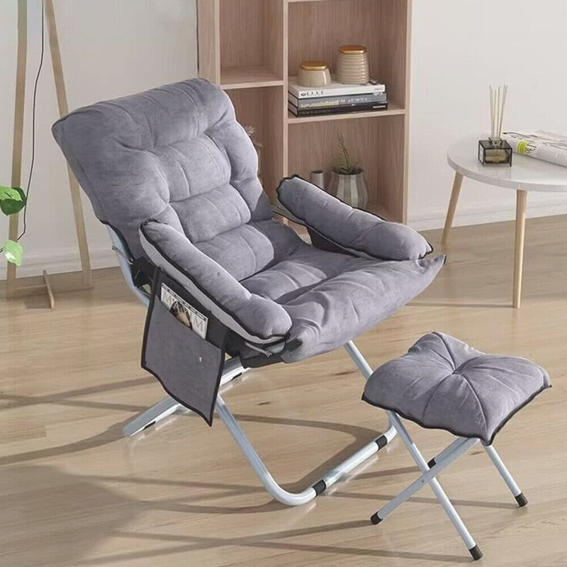 Lazy chair Modern Aluminum Lounge Reclining Armchair Sofa With Ottoman Comfy Reclining Chair For Living Room
