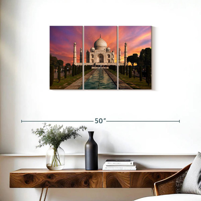 Lever de soleil au Taj Mahal, H 20 po x l 33 po