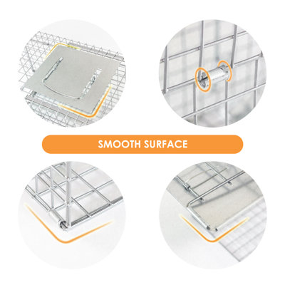 Large Collapsible Humane Live Animal Cage Trap for Raccoon, Opossum, Stray Cat, Rabbit, Groundhog and Armadillo - 32" x 10" x 12"