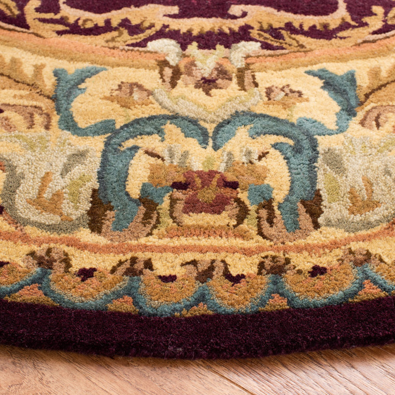 Tapis oriental en laine touffeté à la main Loren, Rond 4 pi