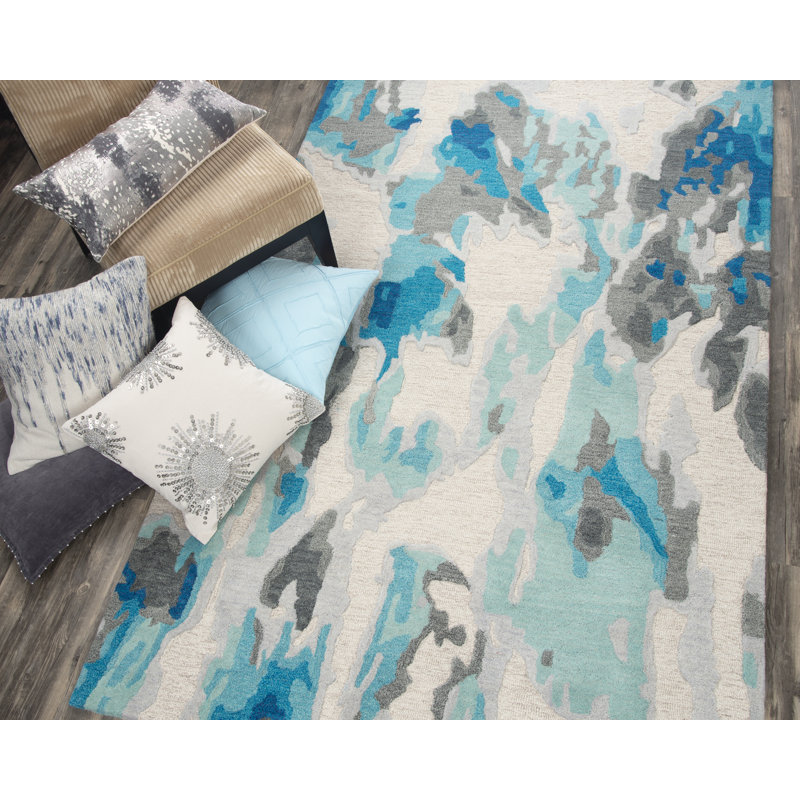 Prentice Wool Abstract Indoor Rug, Rectangle 5' x 8'