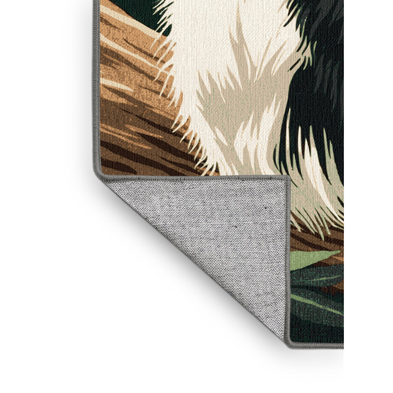  Tapis lavable noir Colobus, Rectangulaire 2 pi x 3 pi