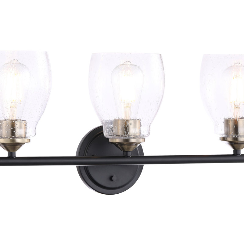 Longshore Tides Blodwyn Brushed Nickel Vanity Light, Black