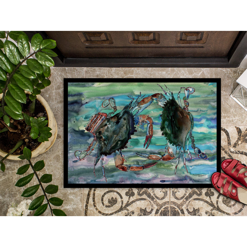 Tapis d’extérieur anti-dérapant watery crabes, Rectangle 2 pi x 3 pi