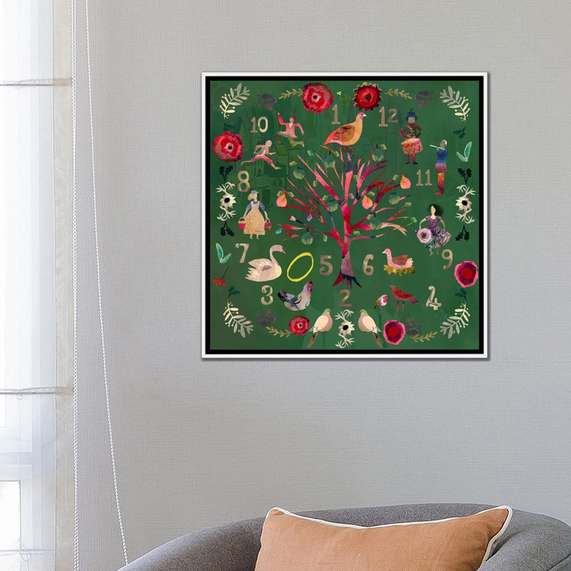 Douze jours - reproduction d'art murale - toile encadrée, Cadre flottant sans passe-partout, 26" H x 26" W, Blanc