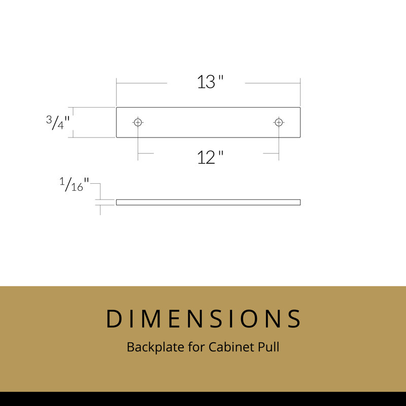 Schaub Vinci contre-plaque pour armoire / tiroir, Bronze naturel, H 13 po x l 0,75 po