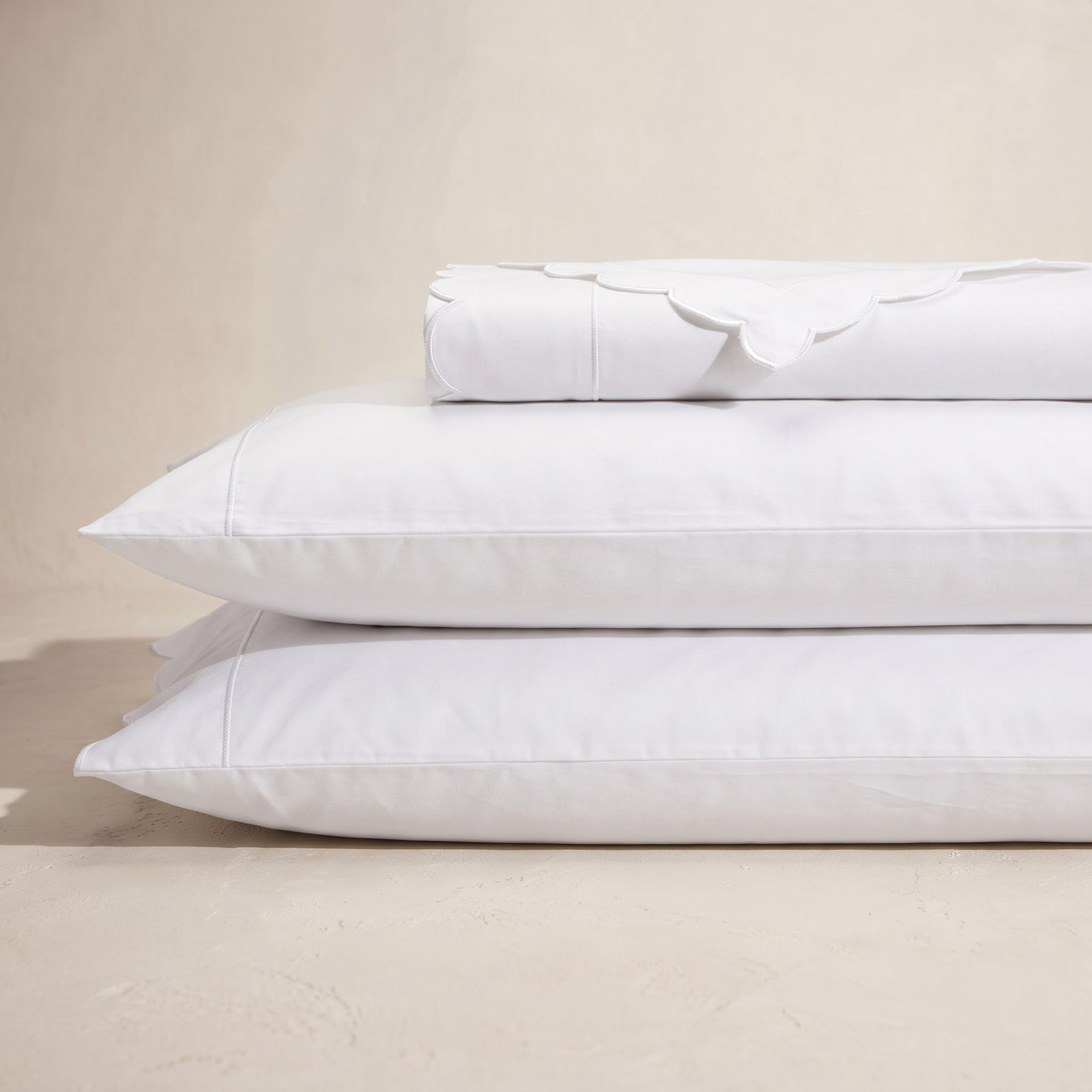 Rollings Cotton Sheet Set, King Sheet Set with 2 Pillowcases, White