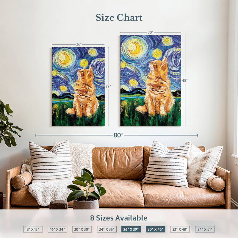 Brampt Cat Impressionist, 39" H x 26" W