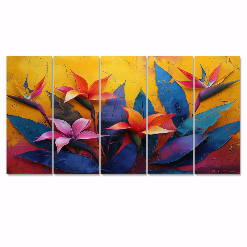 Statice - Ensemble d'impressions d'art mural oiseaux du paradis, H 32 po x l 80 po