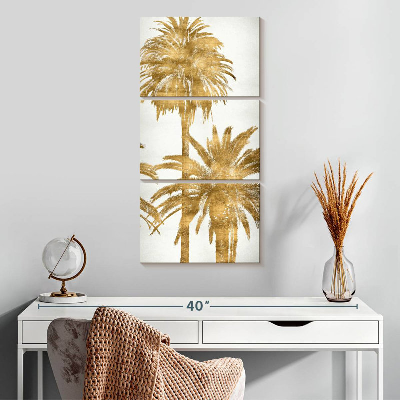 Golden Palms - panneau IV, H 32 po x l 15 po