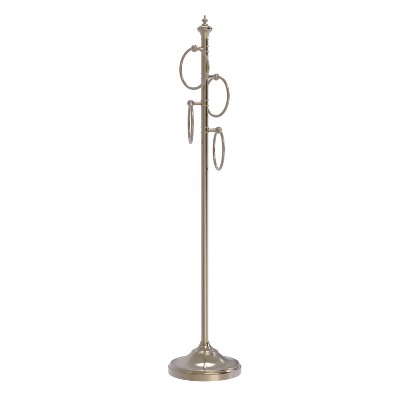 Porte-serviettes sur pied Gober, Étain antique
