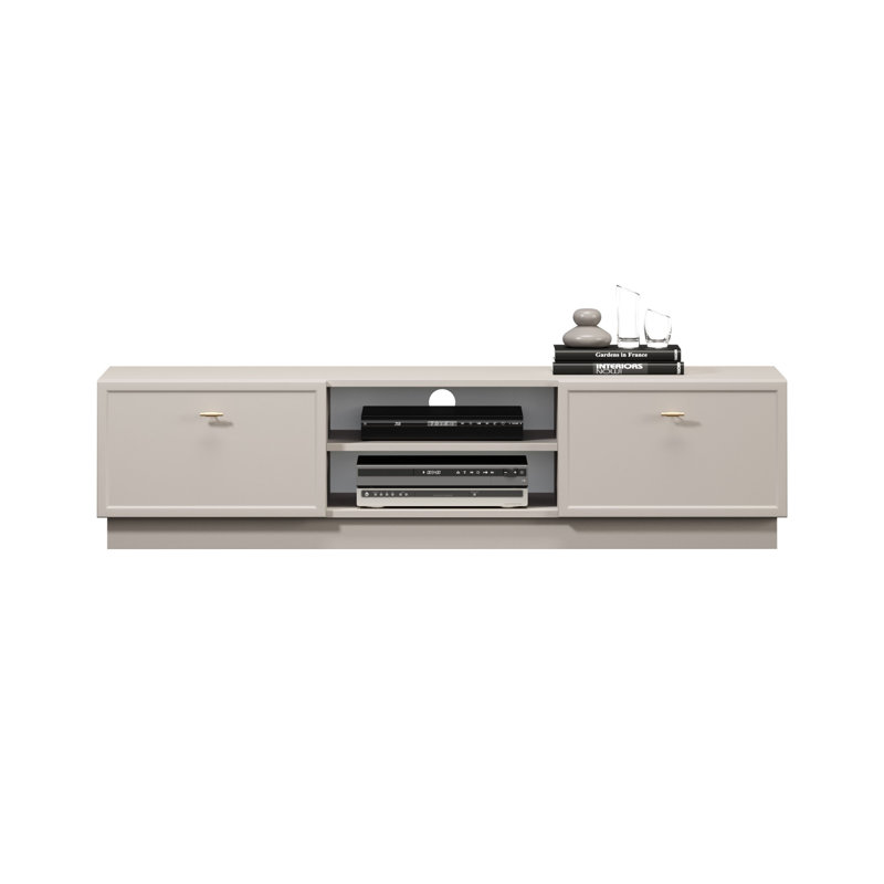 Bagga Unfinished TV Stand for TVs up to 77", Cream Beige/Gold