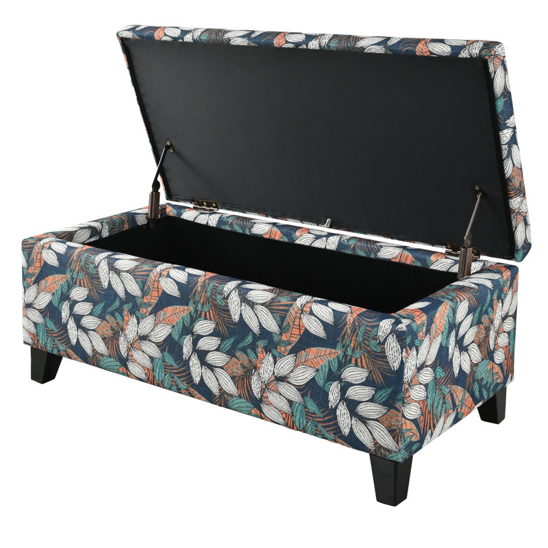 Avec un motif floral pour plus de rangement, rembourré, conception à dessus rabattable, chambre idéale, rangement et sièges en forme de fleur de 19 largeurs, tissu 100%, charnières douces, bureau approprié, poids de 35,96 lb.