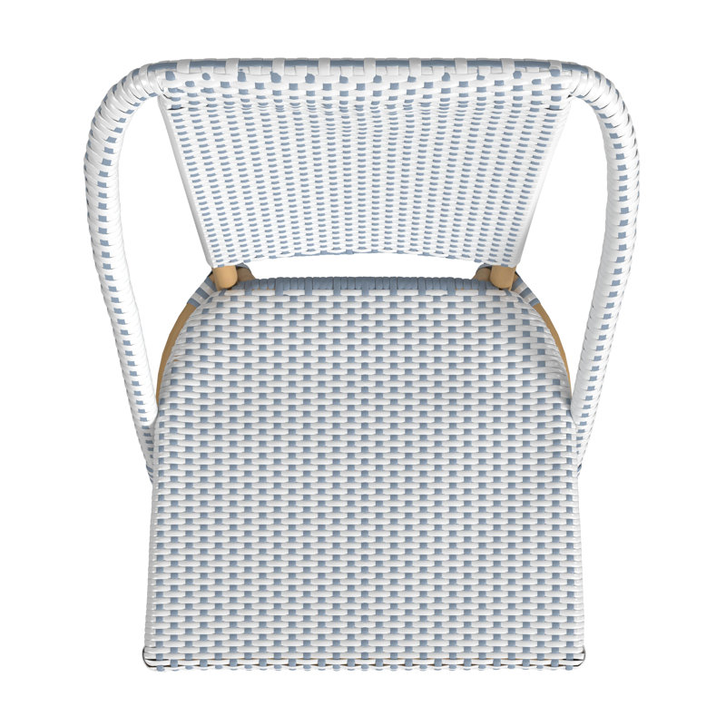 Tobias Outdoor Rattan Dining Chair, Blue/White