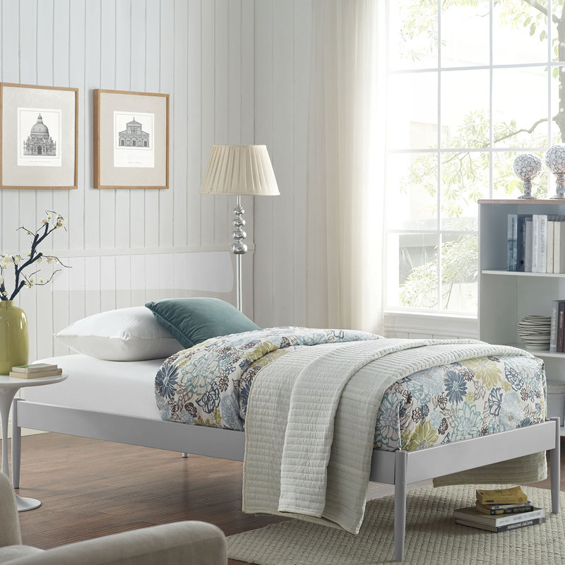 Modway Elsie Fabric Bed Frame, Twin, Gray