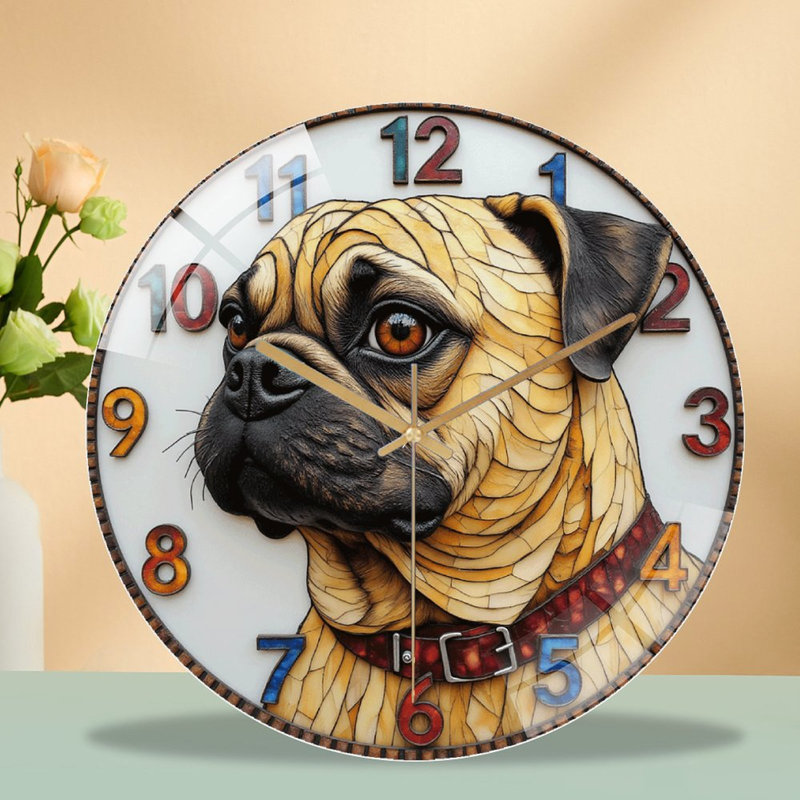 Horloge murale carlin avec œuvre d'art unique - horloge murale 12 po