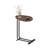 Set of 2 c-shaped side tables in white, modern wood top with metal frame design for sofa and bedside use